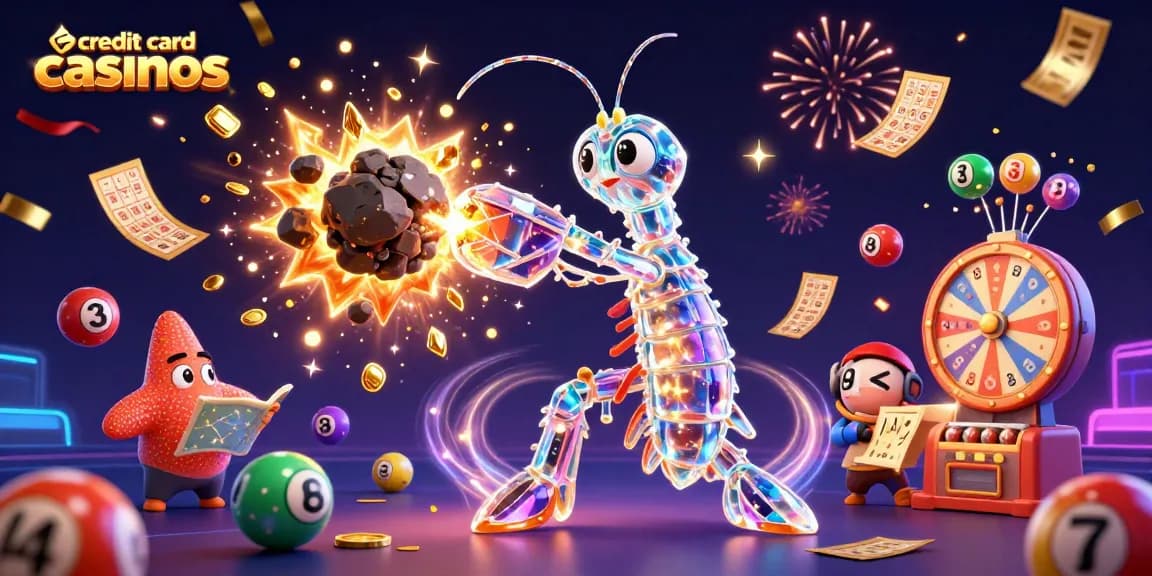 Engage with credit card casinos through vibrant characters exploring a galaxy of bonuses and wins.