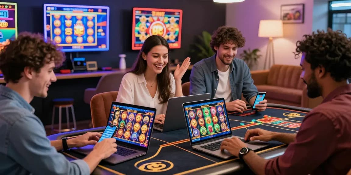 Excited players exploring the best new online casinos on vibrant digital platforms.
