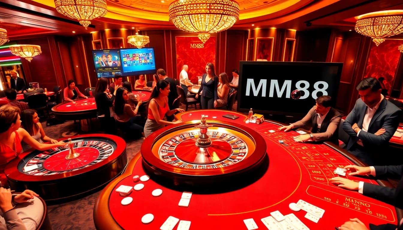 Experience the thrill of mm88 with vibrant casino tables and exciting gambling action.