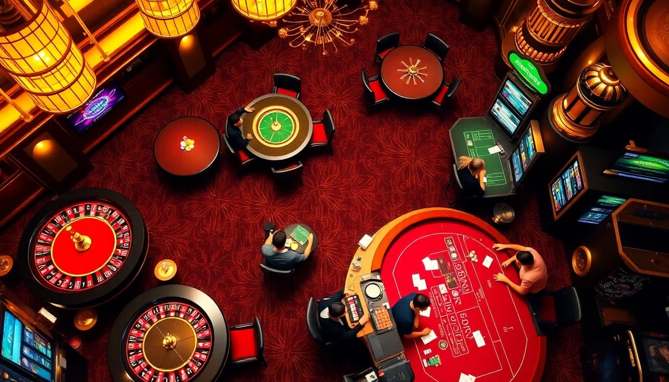 Experience thrilling casino action at https://mk8th.net/ with vibrant slot machines and poker tables in a luxurious atmosphere.