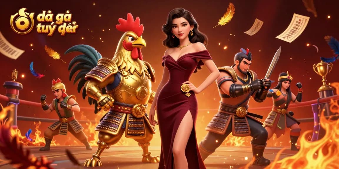 Experience đá gà trực tiếp in a vibrant cockfighting scene featuring dynamic elements and action.