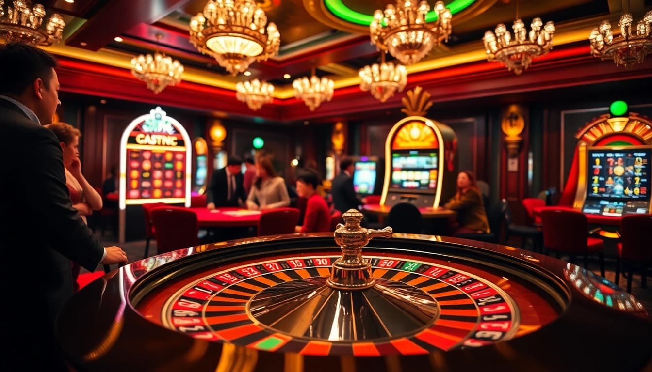 Rasakan kegembiraan Datuk Win di kasino mewah yang menampilkan roulette dan mesin slot.