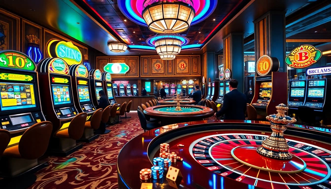 Engaging players experiencing the thrill of winning at bro138's exciting slot machines in a vibrant casino.