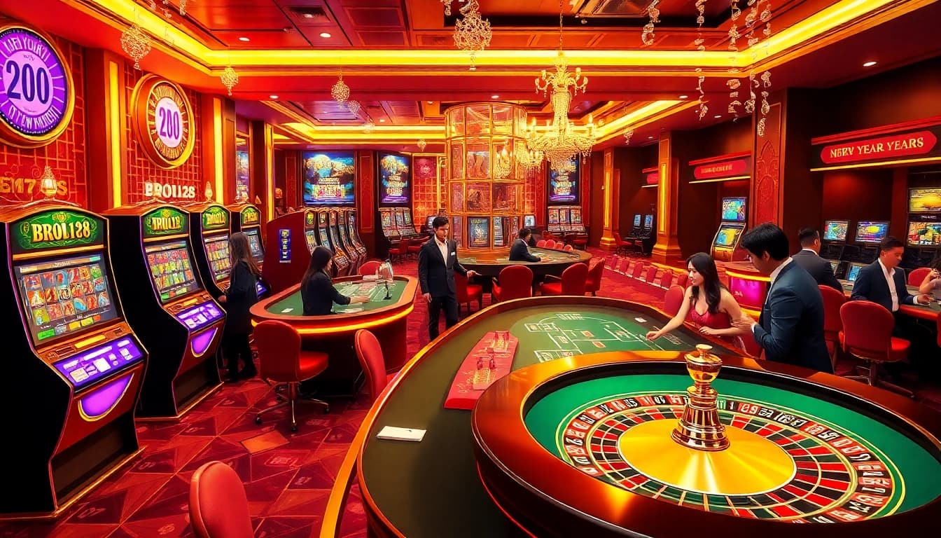 Experience the excitement of winning at BRO138's vibrant online casino, featuring thrilling slot machines and poker tables.