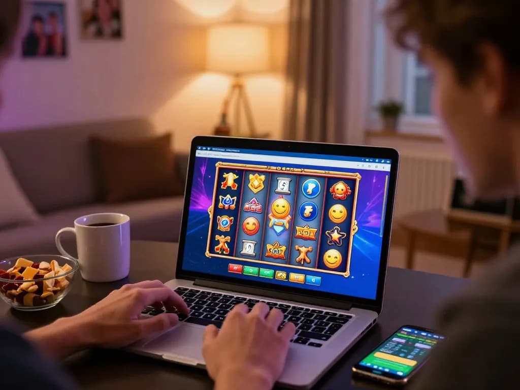 Player engaging with SpinAdvisor for slot recommendations on a colorful online gaming interface