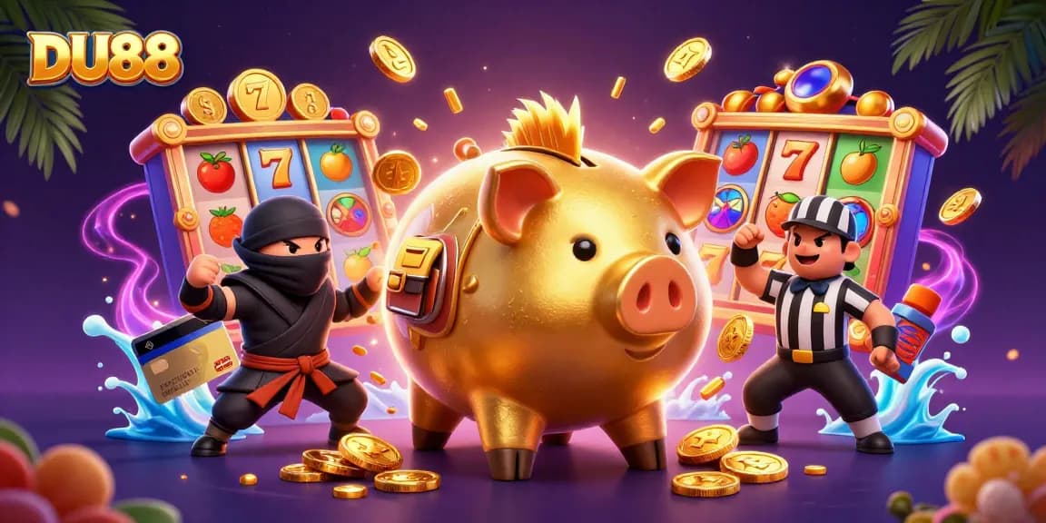 Experience thrilling excitement with DU88 in a vibrant casino scene showcasing exciting slot machine elements.