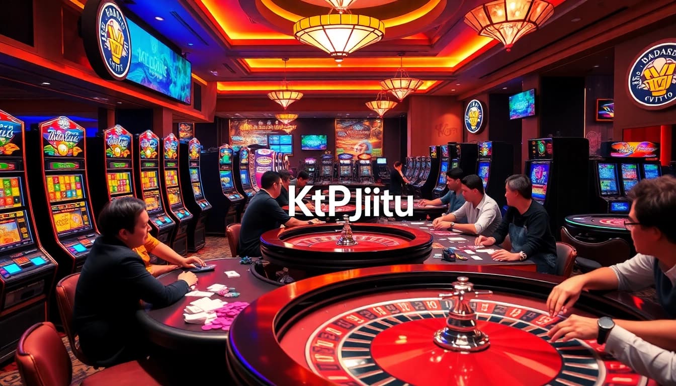 Experience the thrill of KtP Jitu casino gaming with vibrant slot machines and dedicated players.