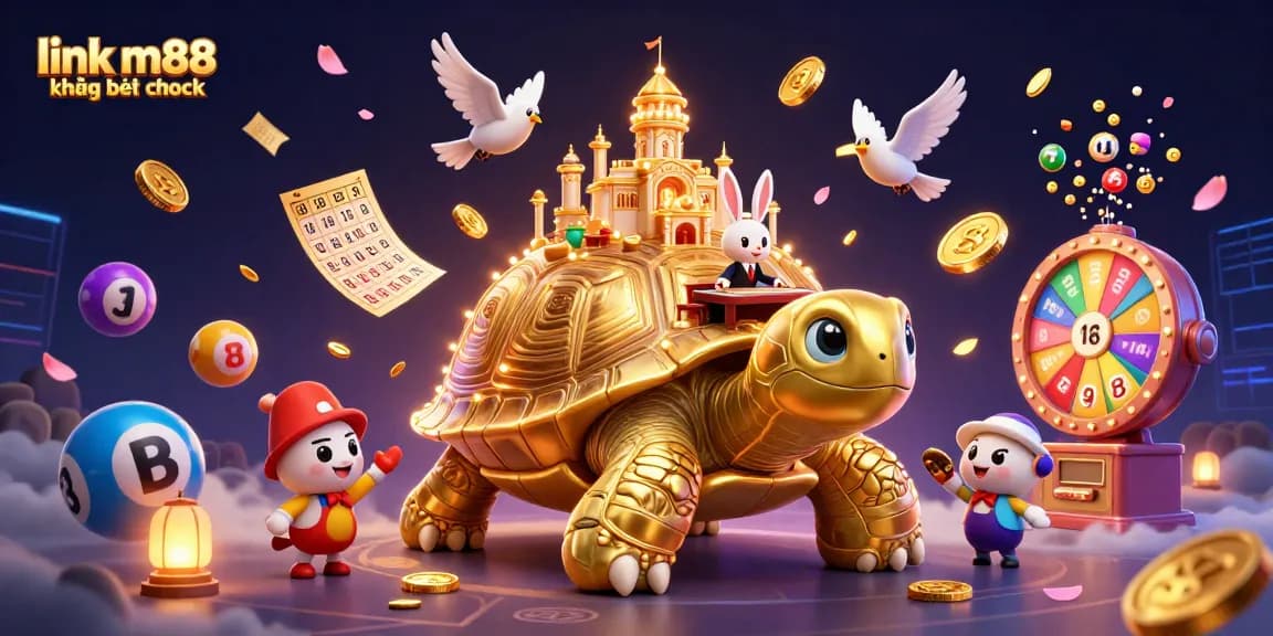 Chơi và thắng với link m88 không bị chặn, bao quanh bởi những yếu tố xổ số sống động trong không gian casino năng động.