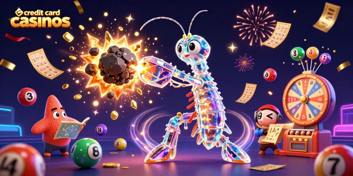 Engage with credit card casinos through vibrant characters exploring a galaxy of bonuses and wins.