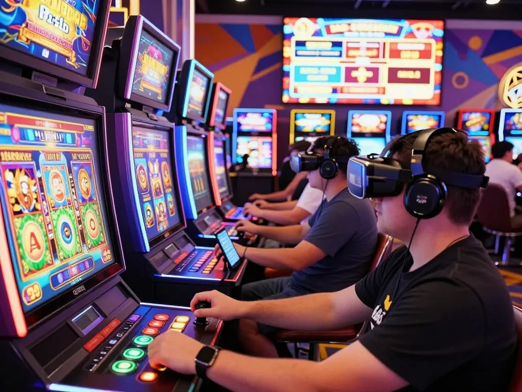 Menarik pemain di mesin slot gacor online dalam suasana kasino yang hidup.