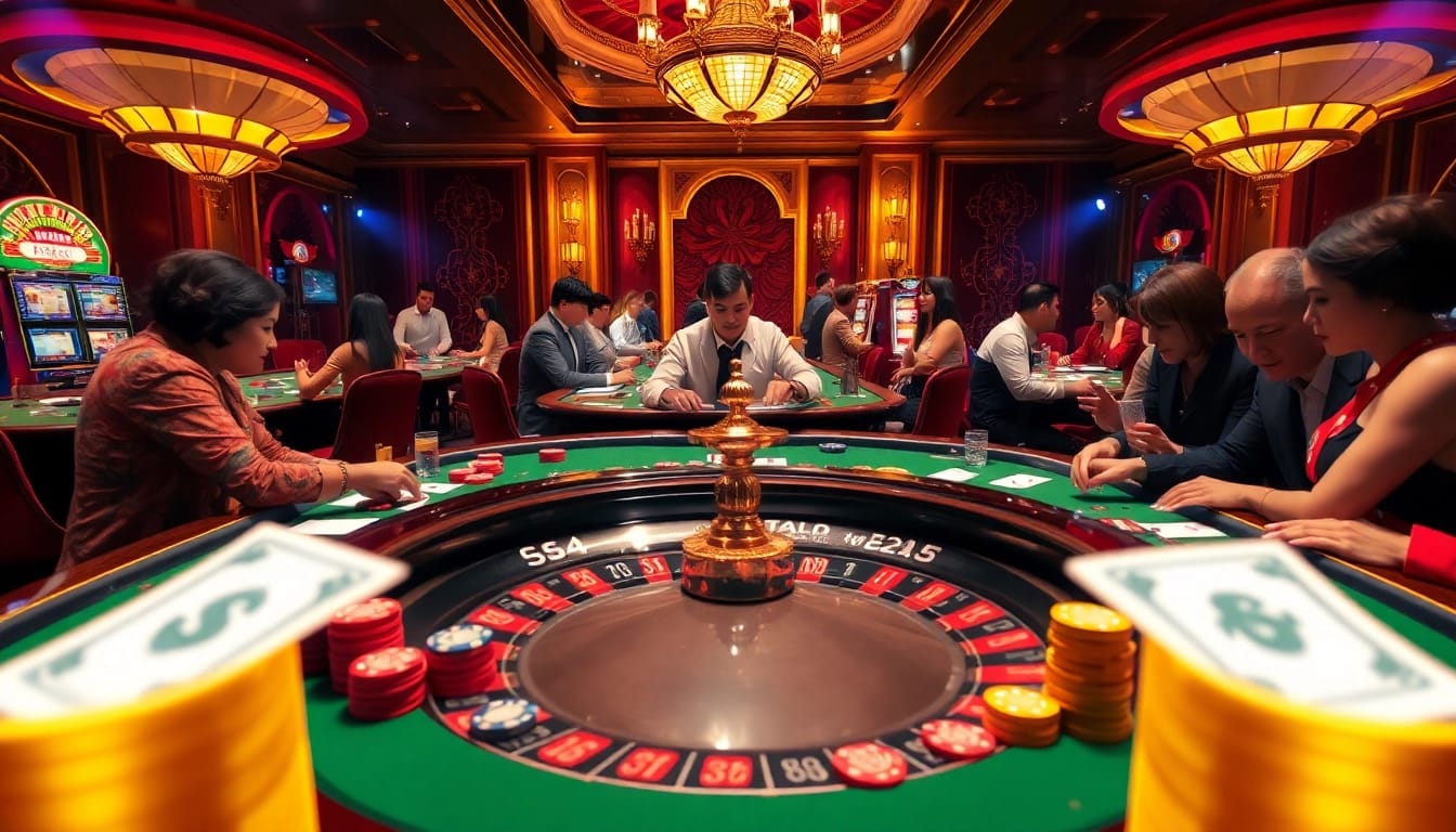 Experience the thrill of high-stakes gaming at https://tylebongdatructuyen.org/ showcasing an exciting casino scene.