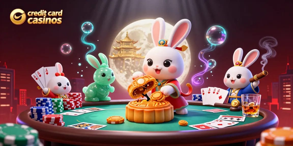 Experience the excitement of credit card casinos with a vibrant lunar casino scene.