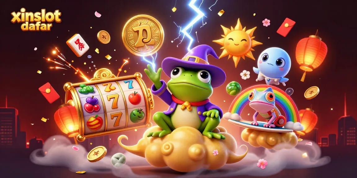 Spin to win with xinslot daftar in this vibrant illustration of exciting casino games.