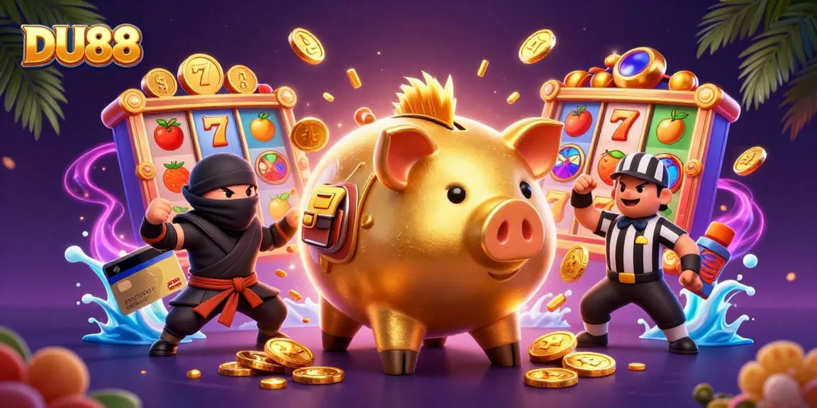 Experience thrilling excitement with DU88 in a vibrant casino scene showcasing exciting slot machine elements.