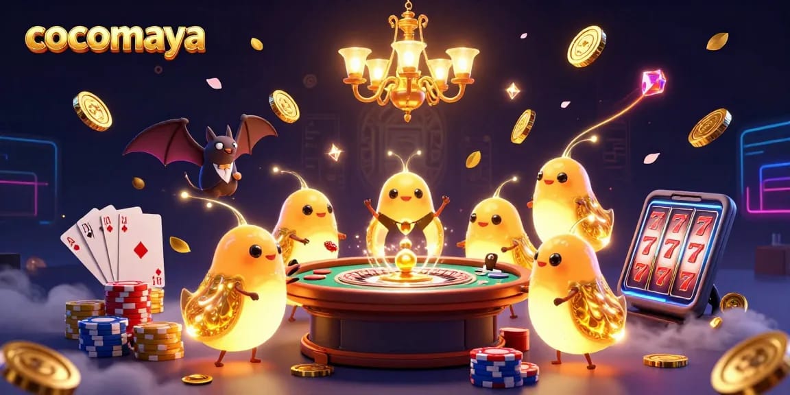 Cocomaya brings a vibrant casino atmosphere to life with glowing characters and dynamic gaming elements.