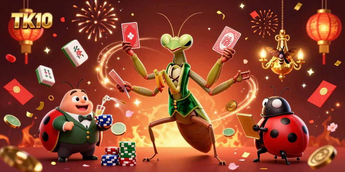 Experience thrilling games with TK10 as dynamic characters celebrate in a vibrant casino scene.