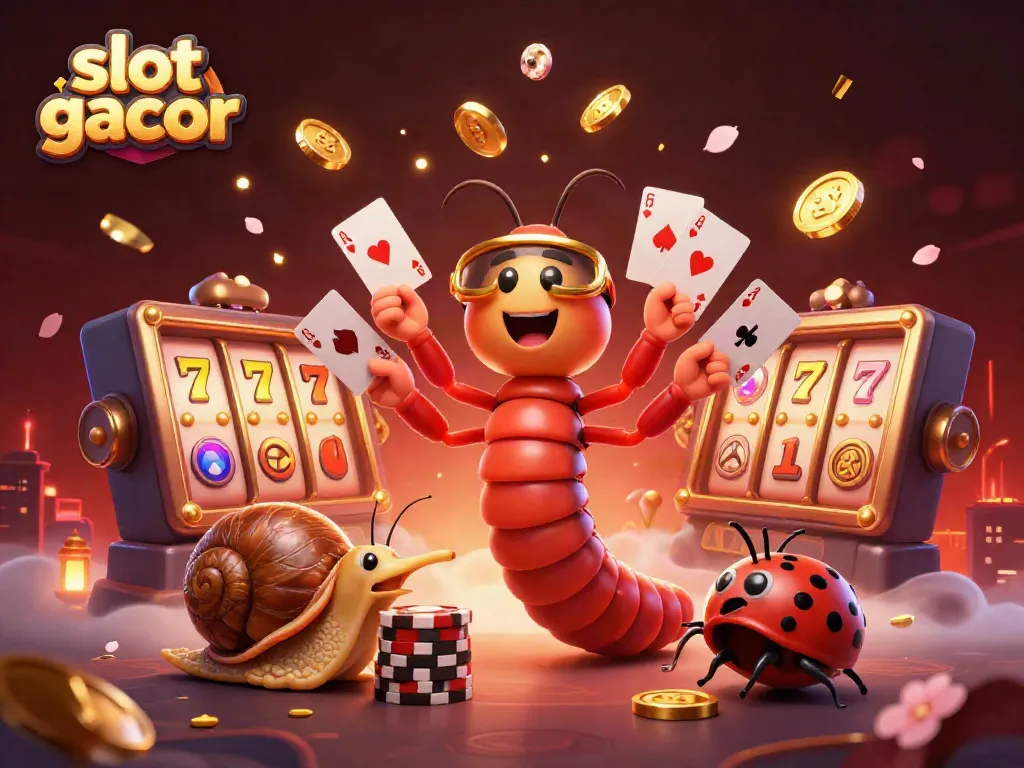 Menang besar dengan slot gacor: dealer kartun unik dan chip besar di kasino.