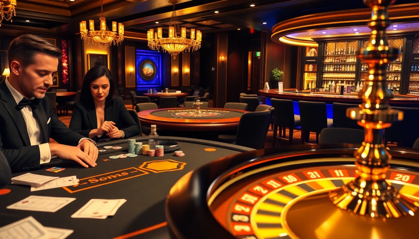 Experience high-stakes gambling at bl555.training with luxury casino tables and vibrant atmosphere.