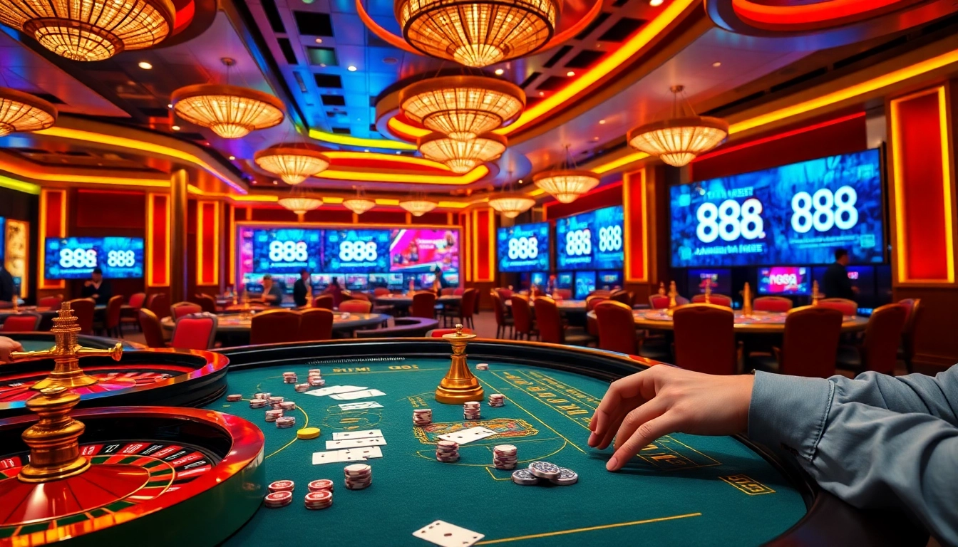 Experience the thrilling action at 88i casino with vibrant gaming tables and dynamic betting elements.