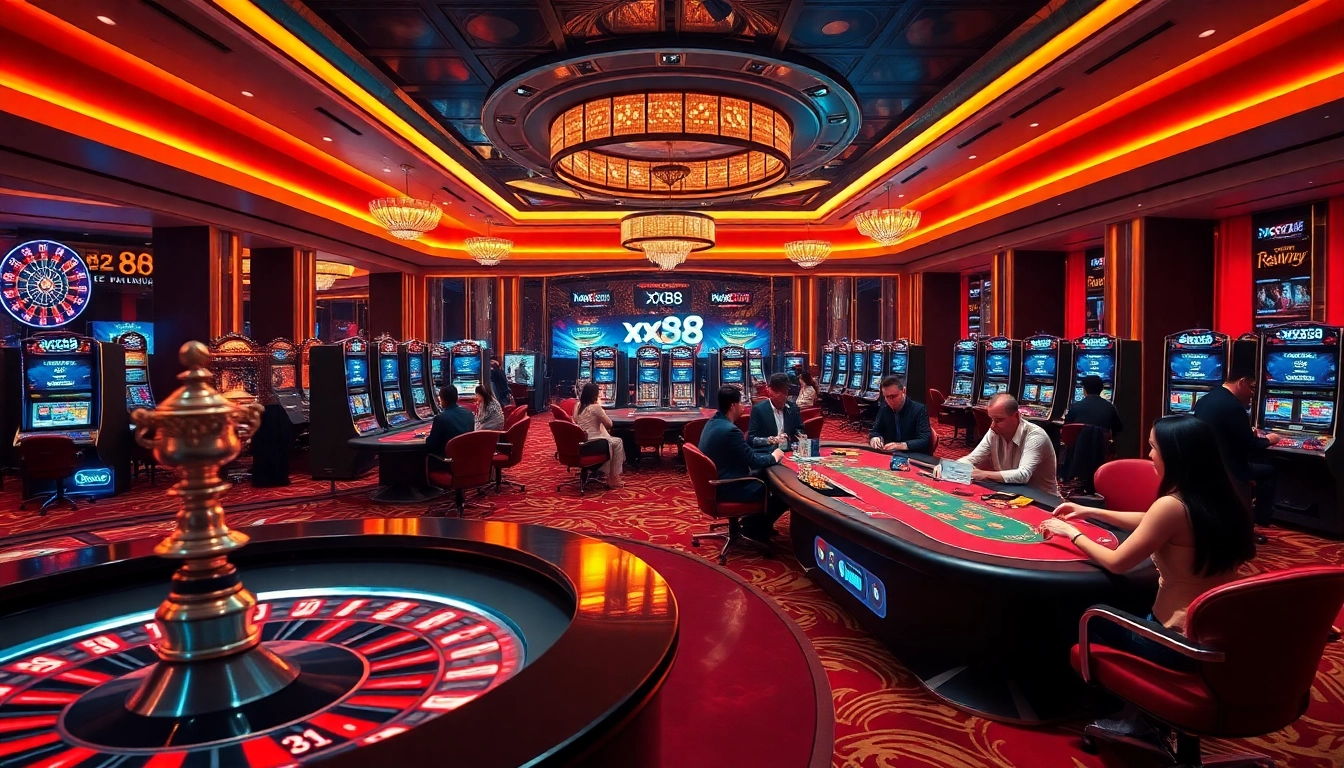 Celebrating wins at xx88 with luxurious casino gaming environment and vibrant table settings.