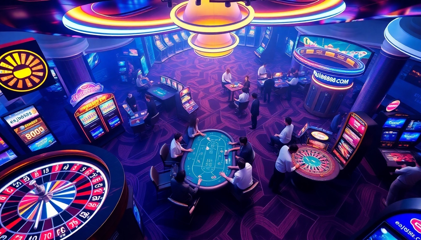 Gamble strategically at eejl88888 com with a vibrant casino scene filled with excitement.