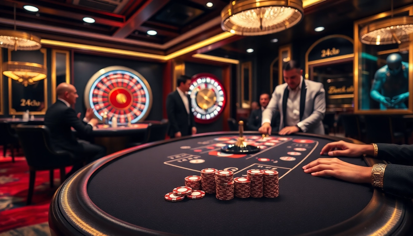 Trải nghiệm cảm giác chơi cược cao tại 24kclub với những bàn casino rực rỡ và hành động poker đầy kịch tính.