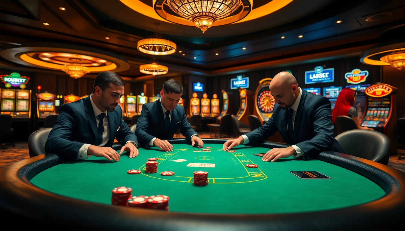 Experience high-stakes gaming at MB66 with professional poker players and vibrant casino atmosphere.