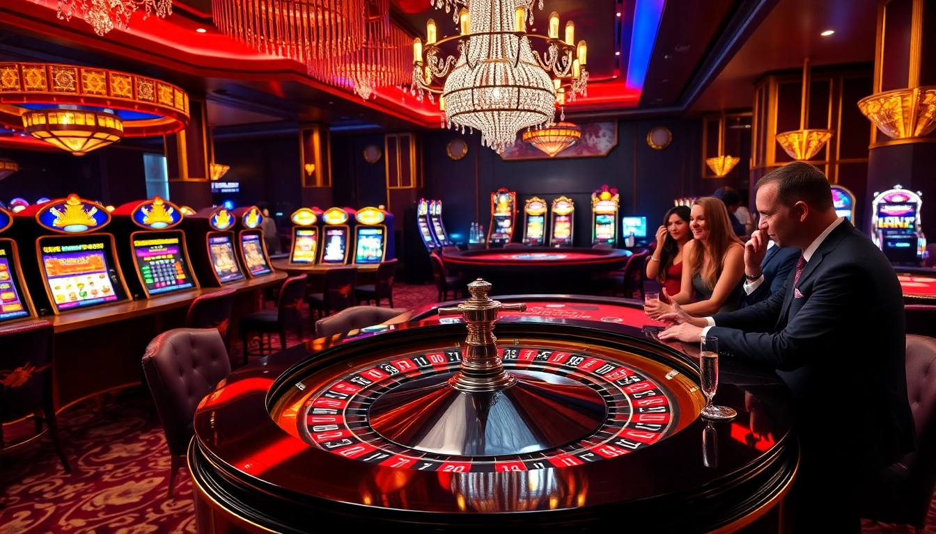Experience excitement at https://xx88.nl/ with players engaging at a luxury casino roulette table.