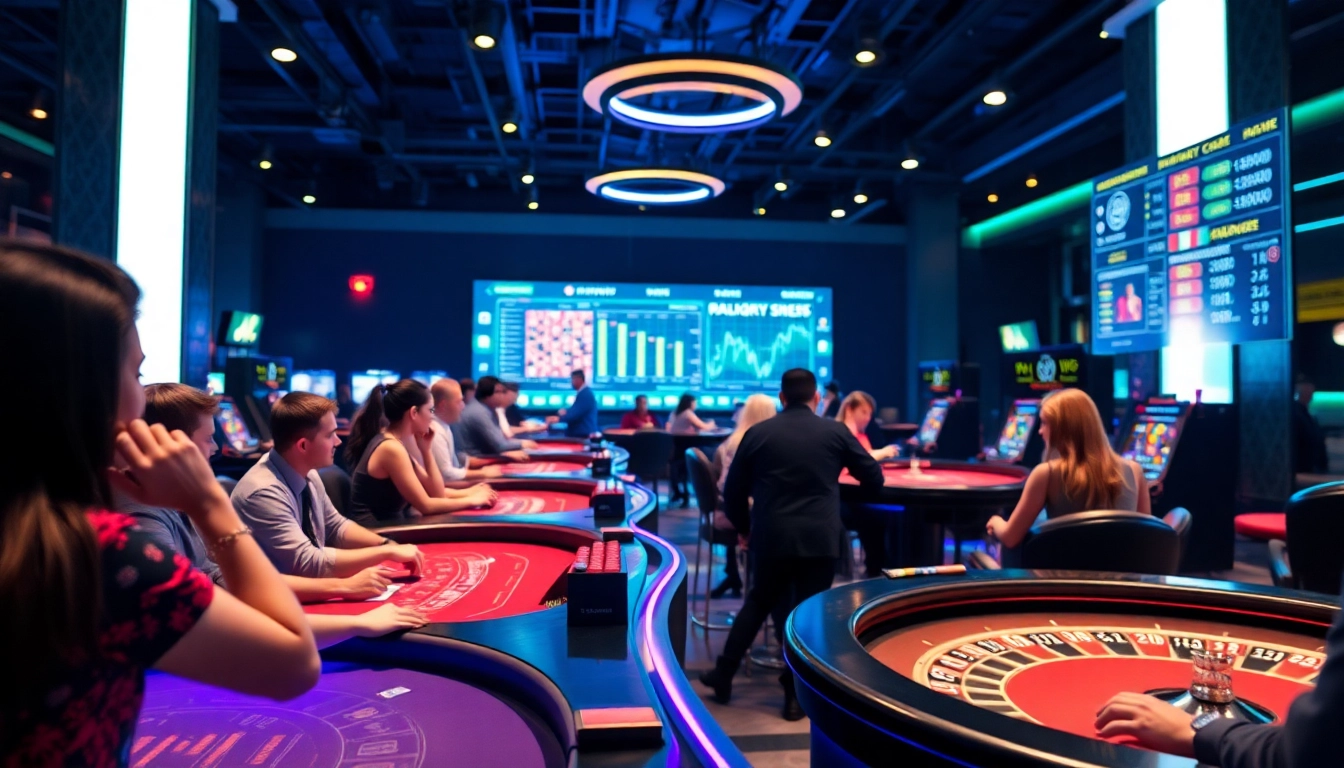 에볼루션의 매력적인 카지노 환경에서 게임을 즐기는 플레이어들 모습