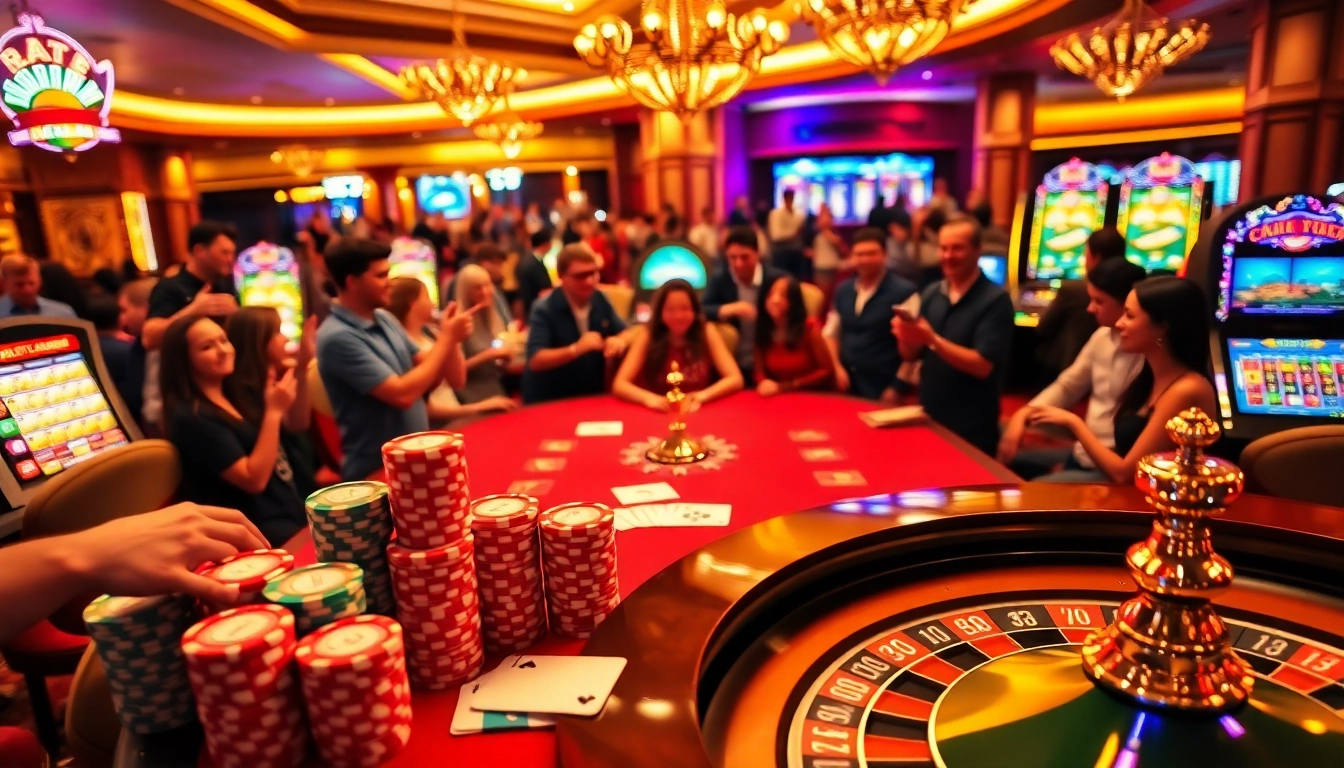 Experience thrilling poker action with gamblers at https://xx88.day/, showcasing vibrant chips and cards.