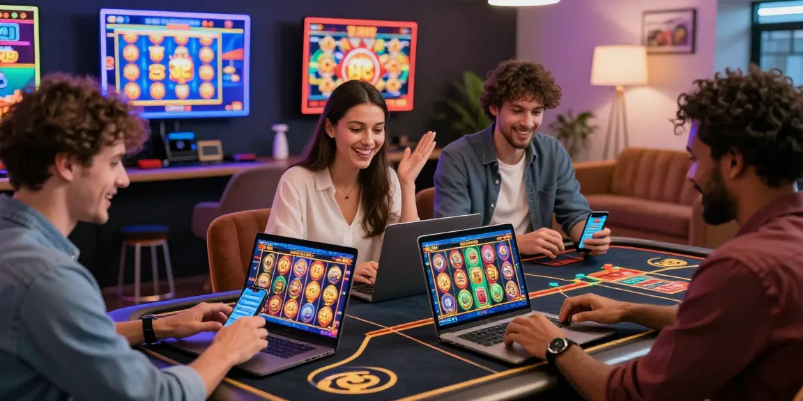 Excited players exploring the best new online casinos on vibrant digital platforms.