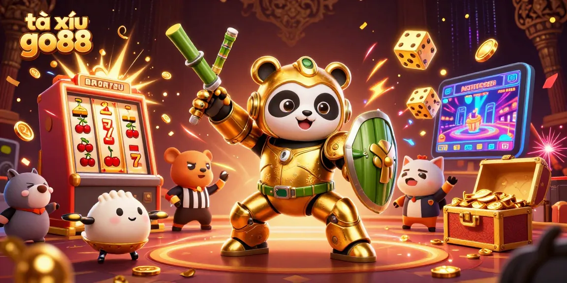 Tài xỉu go88 offers thrilling live gaming adventures with a vibrant 3D casino scene featuring dynamic characters and jackpot elements.