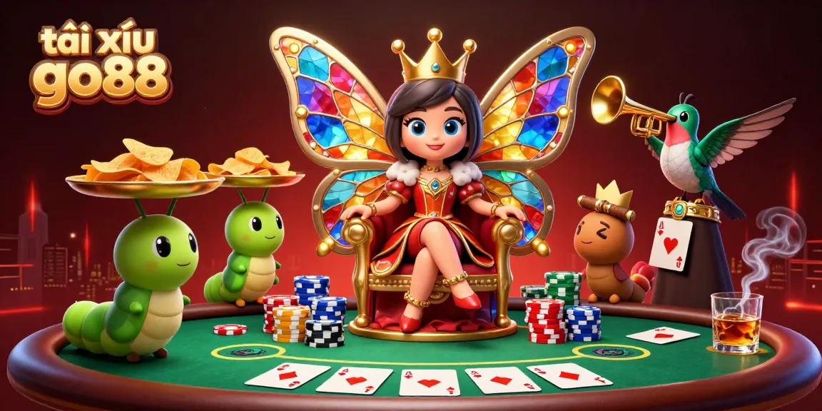 Engage in tài xỉu go88 with colorful characters and vibrant casino elements creating a thrilling atmosphere.